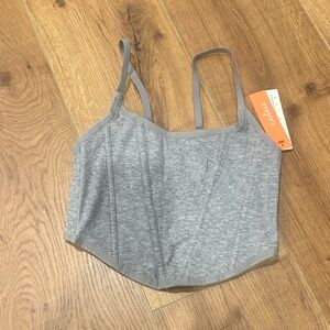 Colsie Gray Ribbed Bra Top